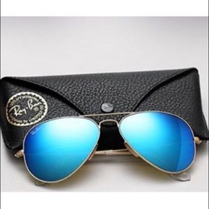 Ray-Ban Aviator Mirror Blue Lenses Sunglasses